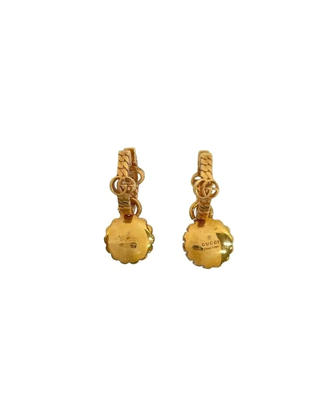 Gucci Earrings Double Pink Gold White